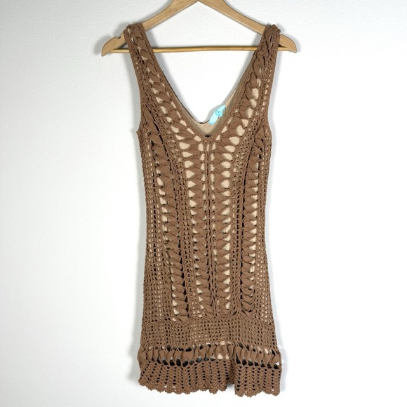 Melissa Odabash Alexis Dress Crotchet Mini Womens Small Coastal Boho Resort Knit - Picture 10 of 10